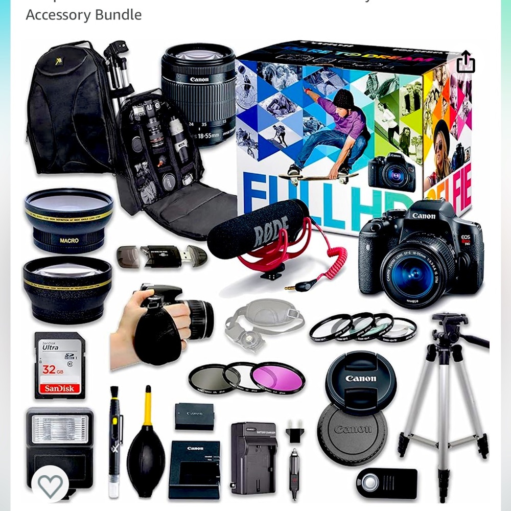 Canon EOS Rebel T6i DSLR Camera Deluxe Video Creator Kit with Canon EF-S 18-55mm